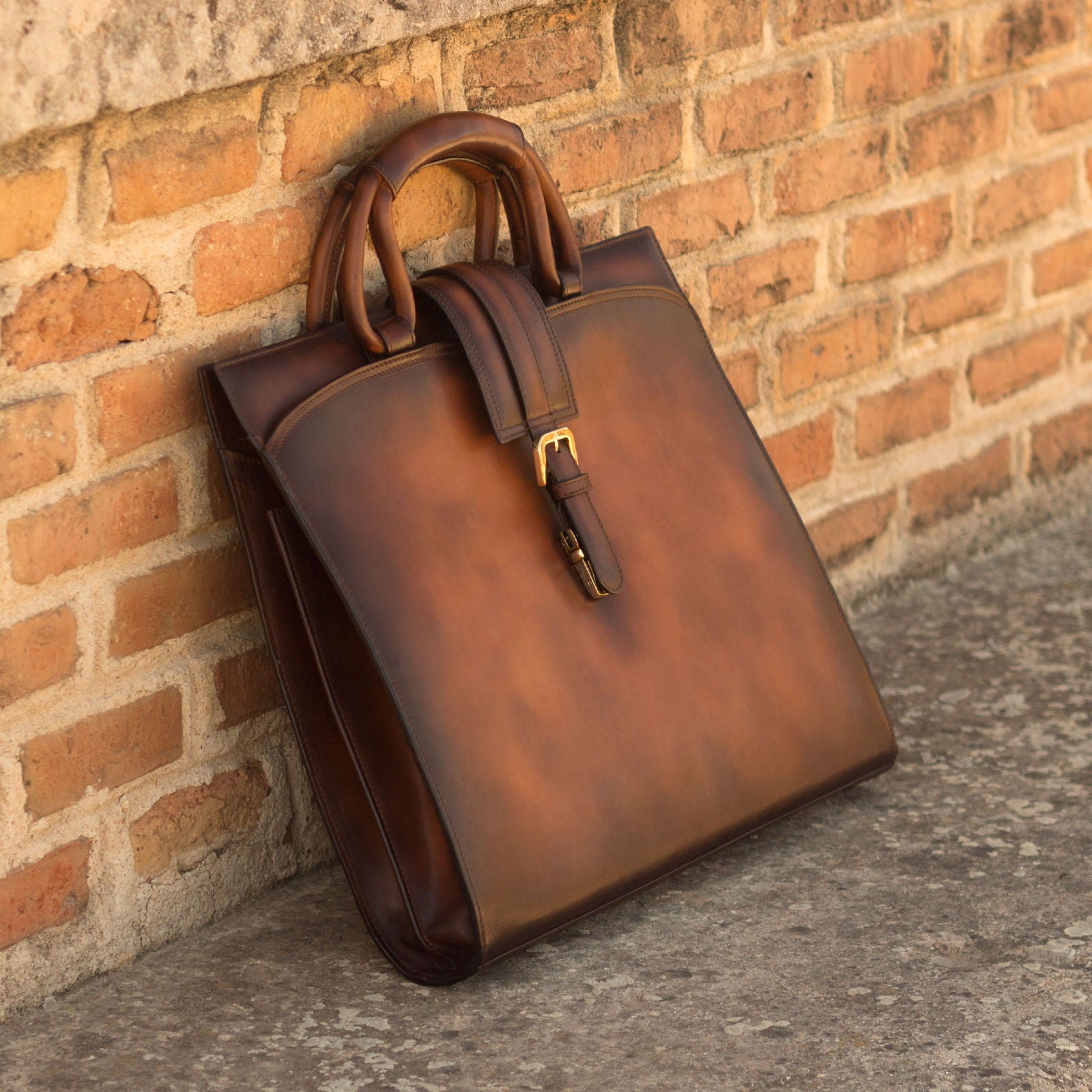 Brown Patina Brief Case