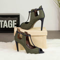 The Barcelona Ladies Heels (Flannel Green)