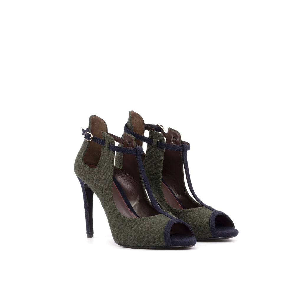 The Barcelona Ladies Heels (Flannel Green)